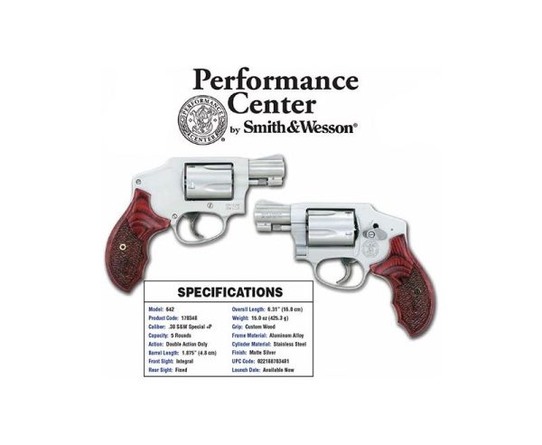 Smith and Wesson 642 Performance Center 170348 022188703481 1